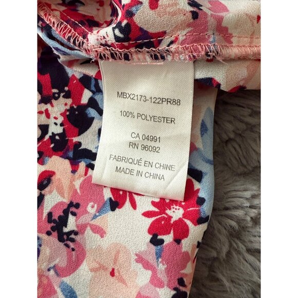 Fleur Bleue Pink Sleeveless V-Neck Floral Blouse Shirt 2X Business Office - Picture 7 of 7